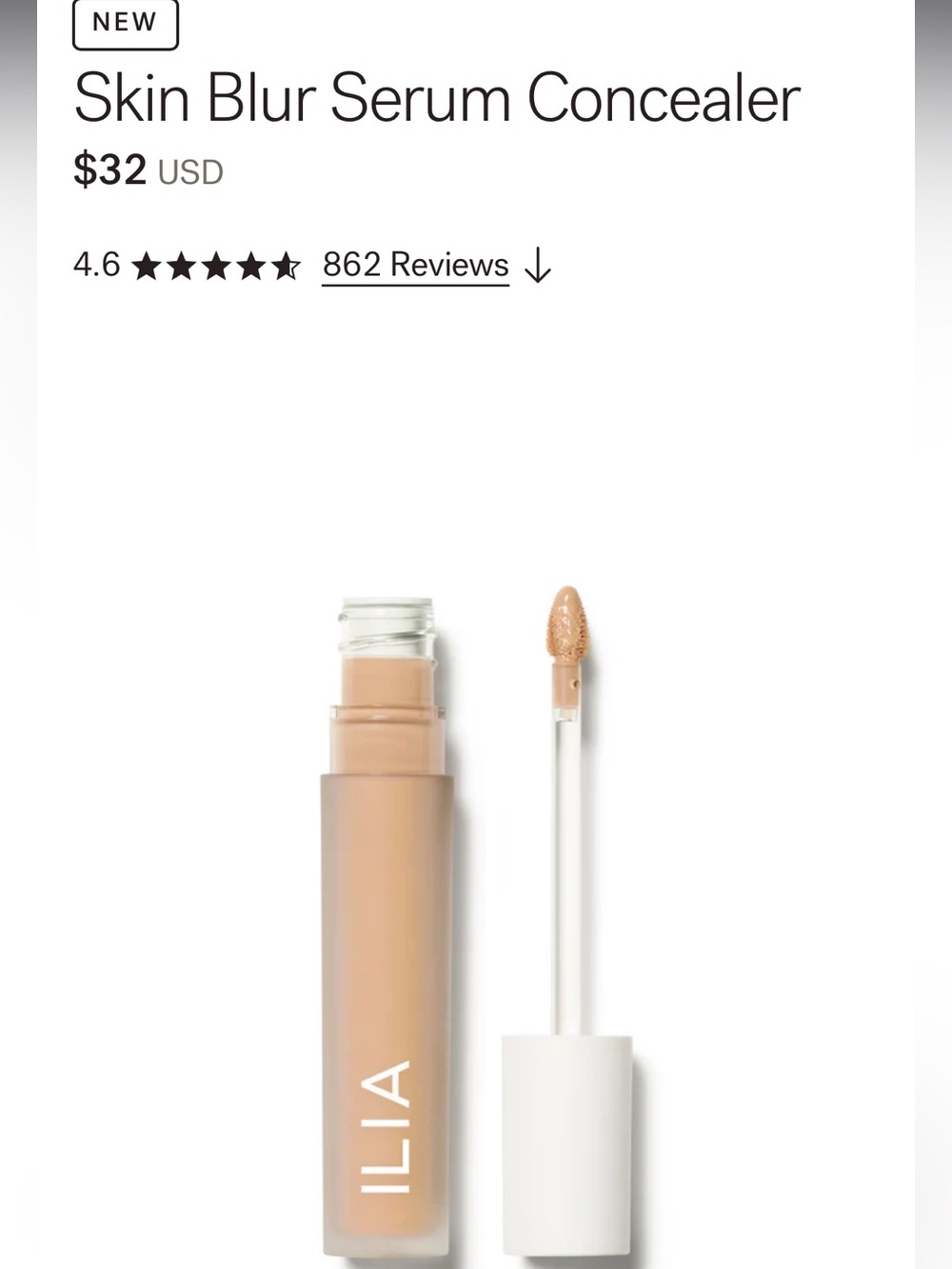 ILIA Skin Blur Serum Concealer — 17W NINON light- medium warm color